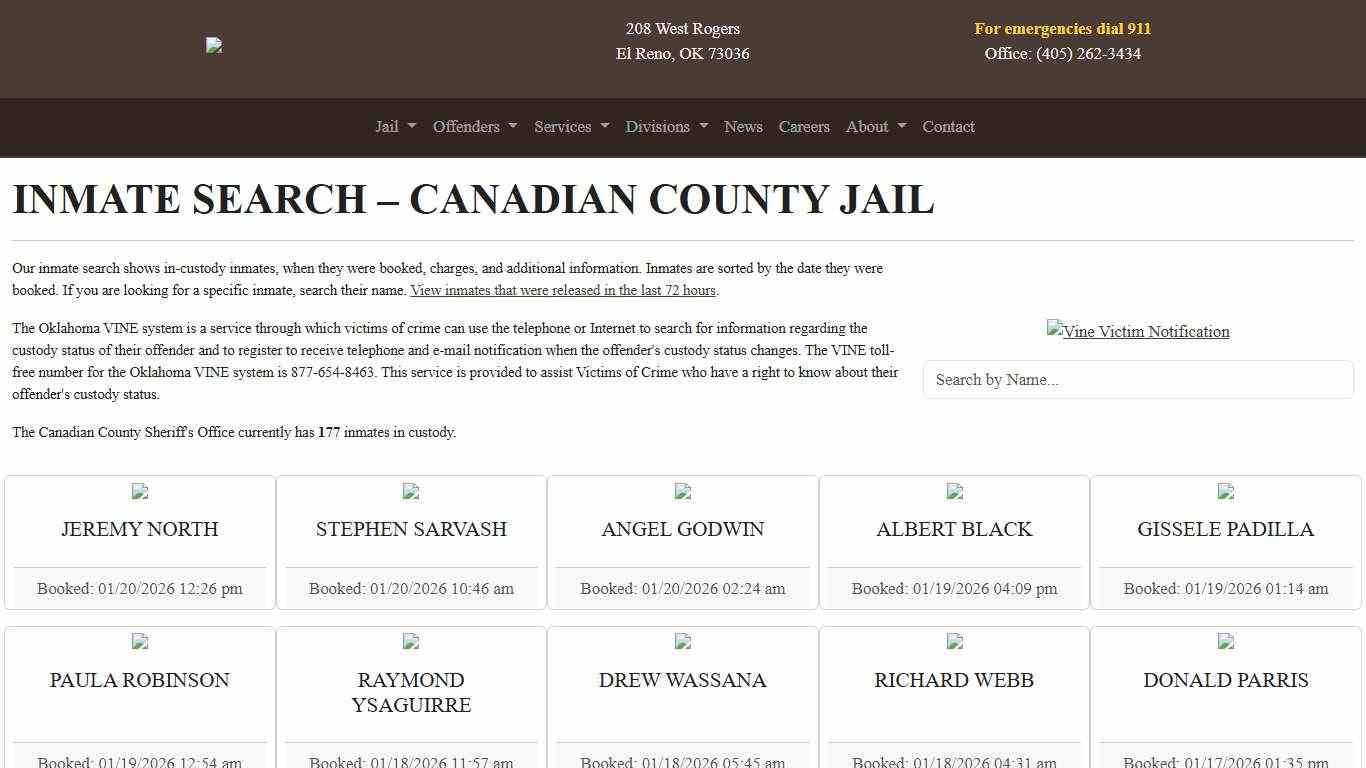 Inmate Search | Canadian County Sheriff's Office